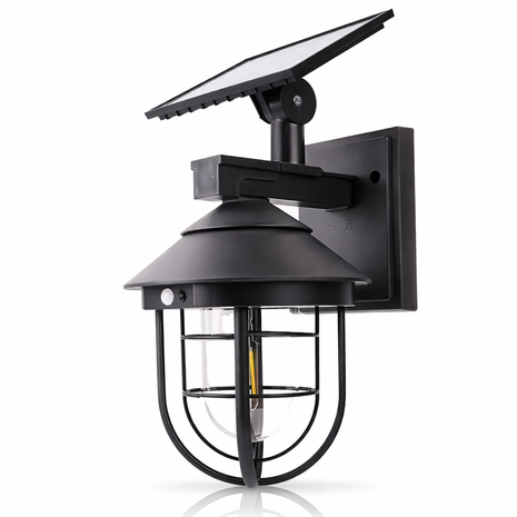 Solar LED Wall Light 600LM – Motion Sensor Outdoor Sconce – IP65, 1800mAh Battery, Black