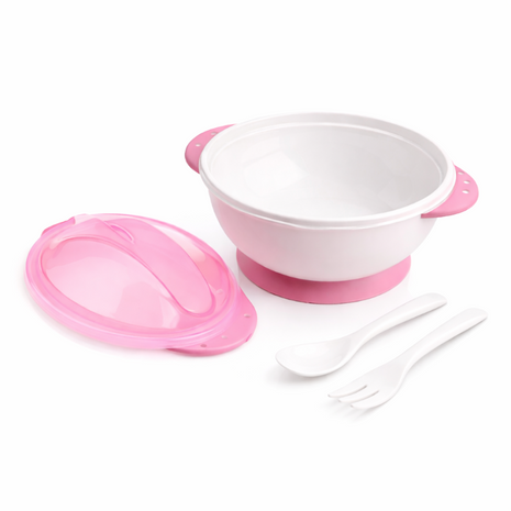 Baby Feeding Bowl with Suction Base – 132mm Flying Saucer Design – Pink, Green, Blue Options