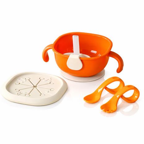 Kids Suction Bowl Feeding Set 17cm with Lid, Straw – Non-Slip Toddler Dinner Set