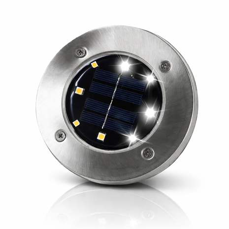 Solar Ground Lights 8-LED Cool White – Waterproof Auto Sensor Outdoor Path Lights – Pack of 4