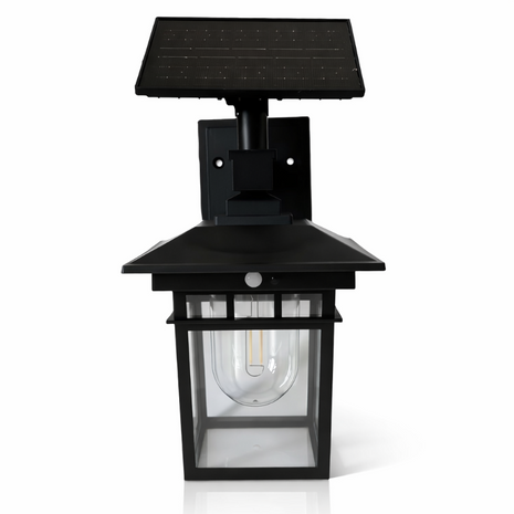 Solar Wall Motion‑Sensor Light 600 lm 6 V/5 W Solar Panel Black
