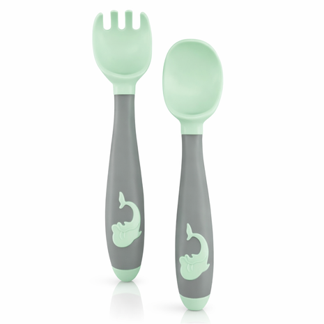 Silicone Baby Fork and Spoon Set – BPA-Free Food Grade Utensils