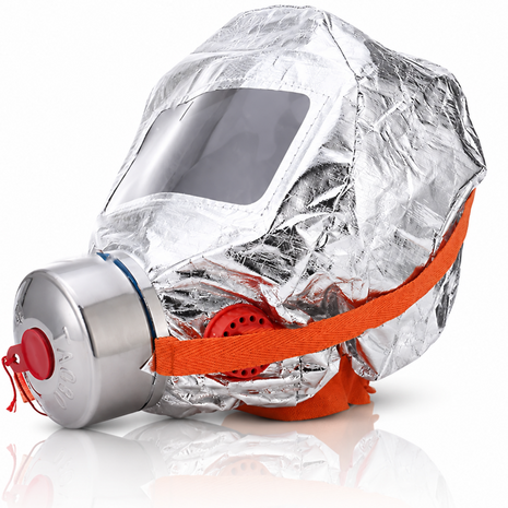 Fire Escape Hood Smoke Mask 60-Min Protection | High-Efficiency Filter | Foil Hood + Wide Visor | Adults & Kids 6+
