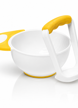 Baby Food Grinding Bowl Set 15cm with 12cm Masher Rod – Non-Slip Heat-Resistant Plastic Feeding Tool