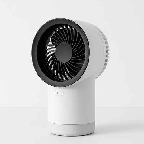 Portable Humidifying Fan 5V USB-C – Ultrasonic 2-in-1 Air Cooler with 3-Speed Mist Function – White Compact Design