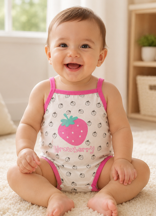 Baby Girls 100% Cotton Sleeveless Bodysuit Size 90 (16–24 Months)