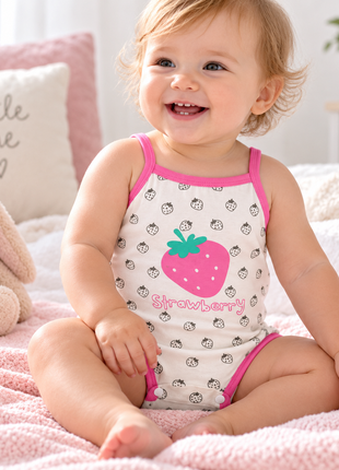 Baby Girls 100% Cotton Sleeveless Bodysuit Size 90 (16–24 Months)