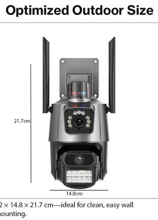4MP Dual Lens PTZ Security Camera IP66 WiFi IR Night Vision