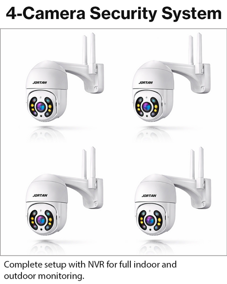 4 Camera 1080P Security System NVR WiFi Night Vision IP66