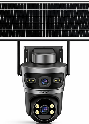 4G Solar Outdoor PTZ Security Camera 6MP Dual Lens IP66 Full Color Night Vision SD/Cloud Storage