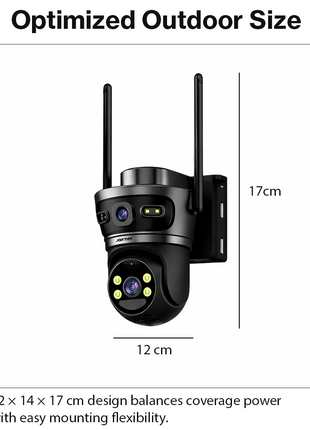4G Solar Outdoor PTZ Security Camera 6MP Dual Lens IP66 Full Color Night Vision SD/Cloud Storage
