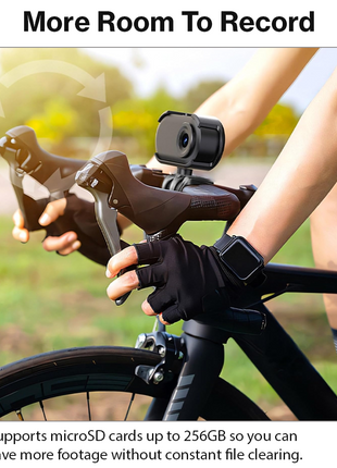 Thumb Action Camera 1.47in HD Display USB-C 256GB Support