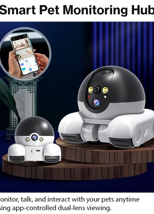 Dual Lens WiFi Pet Robot Camera 2MP App Control 360°