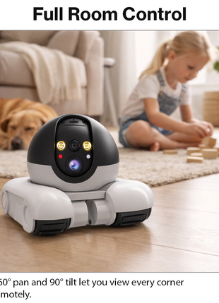 Dual Lens WiFi Pet Robot Camera 2MP App Control 360°