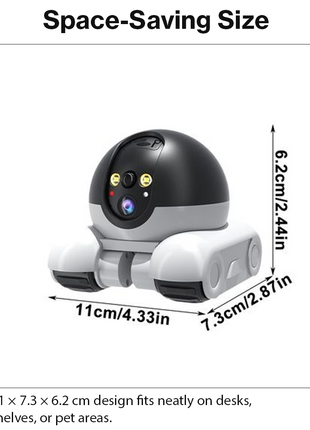 Dual Lens WiFi Pet Robot Camera 2MP App Control 360°