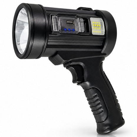Rechargeable LED Searchlight  USB-C Solar Charging