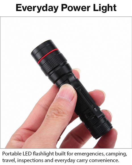 Waterproof Zoomable LED Flashlight Torch 600 Lumens IP65