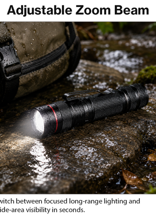 Waterproof Zoomable LED Flashlight Torch 600 Lumens IP65