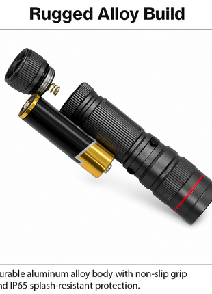 Waterproof Zoomable LED Flashlight Torch 600 Lumens IP65