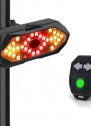 Wireless Remote Control Bike Turn Signal Light – USB Rechargeable LED Indicators with Handlebar Remote