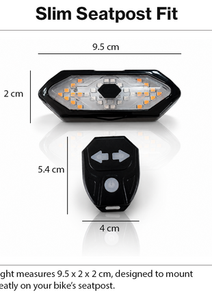 Wireless Remote Control Bike Turn Signal Light – USB Rechargeable LED Indicators with Handlebar Remote