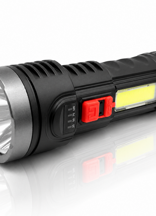 USB Rechargeable LED Tactical Flashlight 500LM COB Torch