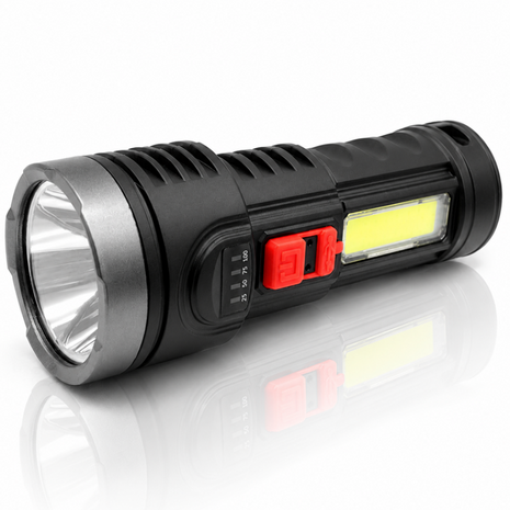 USB Rechargeable LED Tactical Flashlight 500LM COB Torch