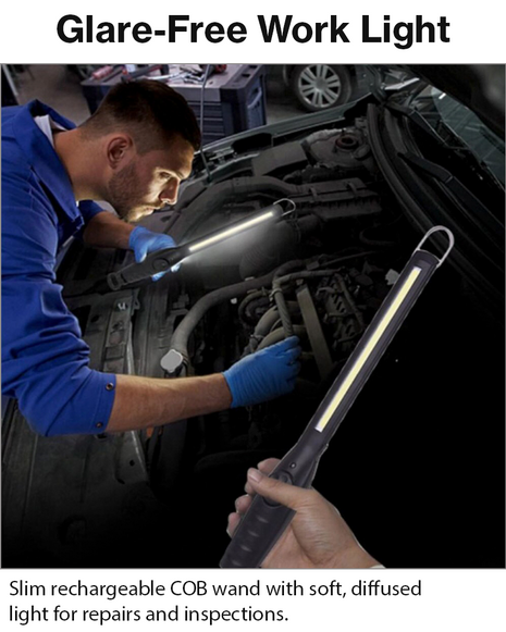 Eyeshield COB LED Work Light – Slim Rechargeable Inspection Lamp with Magnetic Rotating Base & Hook