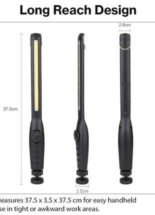 Eyeshield COB LED Work Light – Slim Rechargeable Inspection Lamp with Magnetic Rotating Base & Hook