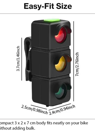 USB Rechargeable Bicycle Tail Light – Red, Yellow & Green Modes, Seatpost Strap Mount