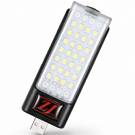 Portable USB Rechargeable LED Flashlight with Digital Battery Display, Red Warning Light & Clip-On Design
