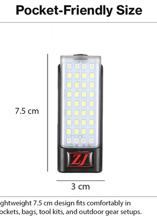 Portable USB Rechargeable LED Flashlight with Digital Battery Display, Red Warning Light & Clip-On Design