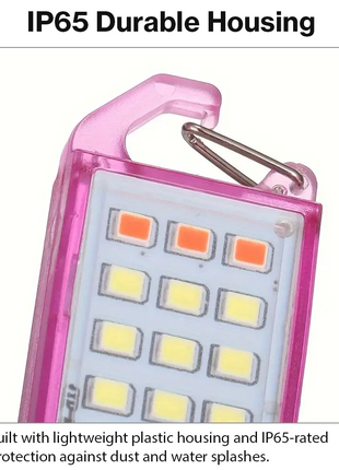 USB-C Rechargeable LED Keychain Flashlight IP65 Red Light