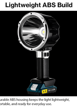 18V Rechargeable Multifunctional Super Bright LED Work Light with COB Side Light, Flashing Modes, USB-C Cable & Li-ion Battery