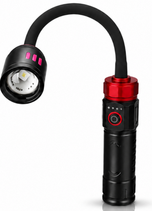 Flexible Gooseneck LED Flashlight Work Light – Zoomable Focus Head with Bendable Arm