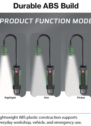 Portable Rechargeable LED Work Light with Magnetic Base, 360° Flexible Hose, Hook & USB-C Charging