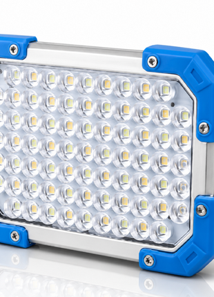 Multifunctional Rechargeable LED Flood Work Light – Warm White + COB, Power Bank Output, USB-C, 3×18650