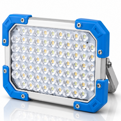 Multifunctional Rechargeable LED Flood Work Light – Warm White + COB, Power Bank Output, USB-C, 3×18650