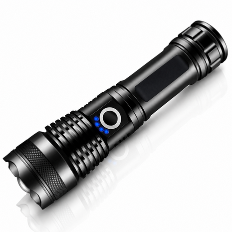 USB Rechargeable LED Zoom Flashlight – 500 Lumens