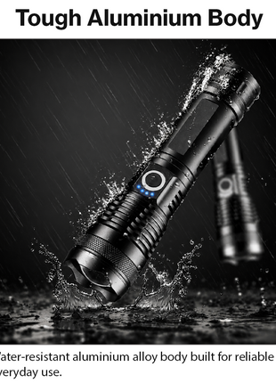 USB Rechargeable LED Zoom Flashlight – 500 Lumens