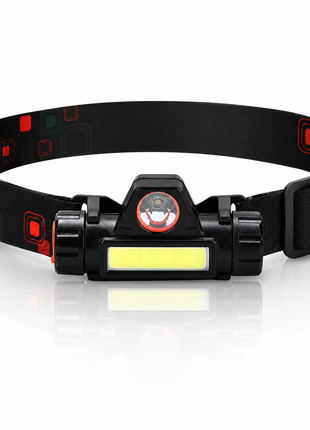 Headlamp Rechargeable Adjustable Head Strap Flashlight for Camping Running Hiking Work Light