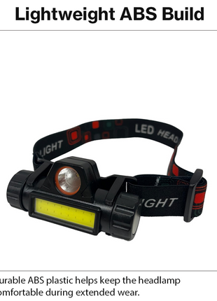 Headlamp Rechargeable Adjustable Head Strap Flashlight for Camping Running Hiking Work Light