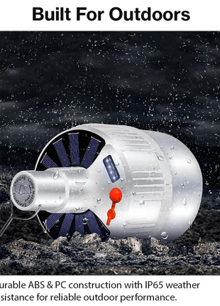 Solar LED Camping Lamp USB Rechargeable IP65 Waterproof Portable Tent Lantern with Hook, 24 LED, 5 Light Modes