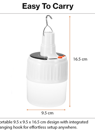 Solar LED Camping Lamp USB Rechargeable IP65 Waterproof Portable Tent Lantern with Hook, 24 LED, 5 Light Modes