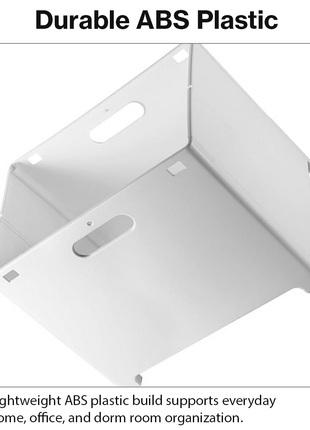 Foldable Plastic Storage Bin with Handles, White Organizer Box,Stackable Storage Container