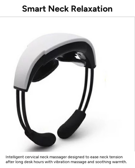 Intelligent Neck Massager Heat 6 Modes Rechargeable EMS Device