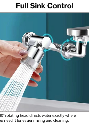 Rotatable Faucet Splash Head 180° Dual Spray Water Saving Tap Attachment for Kitchen & Bathroom Faucets