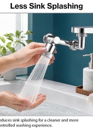 Rotatable Faucet Splash Head 180° Dual Spray Water Saving Tap Attachment for Kitchen & Bathroom Faucets