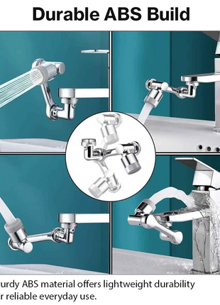 Rotatable Faucet Splash Head 180° Dual Spray Water Saving Tap Attachment for Kitchen & Bathroom Faucets