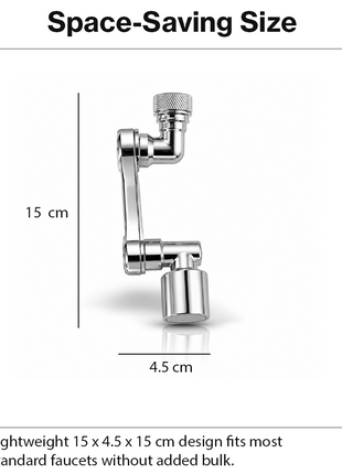 Rotatable Faucet Splash Head 180° Dual Spray Water Saving Tap Attachment for Kitchen & Bathroom Faucets